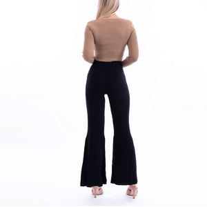 Pantalon large pour femme, couleur unie, broderie personnalisée, impression de logo, service OEM ODM, pantalon évasé pour femme adulte - Product Image 6