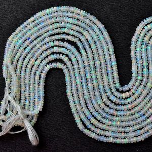 Cuentas redondas facetadas de ópalo Welo etíope natural de 5-6 mm, multicolor, ópalo de fuego azul, en hebra, para proveedor de artículos de joyería. - Product Image 4