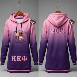 Kapa Epsilon Psi OEM vêtements pour femmes sweats à capuche pour femmes blanc 100% coton polaire dames sweats à capuche robe - Product Image 2