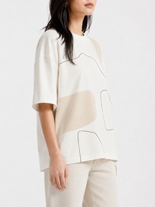 T-shirts amples respirants pour femmes en polyester/coton tricoté, coupe décontractée, logo personnalisé imprimé, séchage rapide, vente en gros - Product Image 6