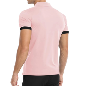 Polo Rosa para Hombre, Diseño Moderno, Transpirable, Informal, de Algodón, con Logotipo Personalizado, Fabricación OEM, Pedidos al por Mayor - Product Image 3