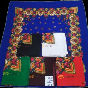 Wholesale Muslim Floral Square Silk Screen Printed Breathable Lightweight Durable Babushka <b>Scarf</b> Vintage Russian <b>Head</b> Wrap - Product Image 1