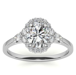 Anillo de Moissanita con Corte Ovalado, Plata de Ley 925, Chapado en Oro Blanco, Anillo de Compromiso, Boda, Promesa, Aniversario, Elegante - Product Image 1