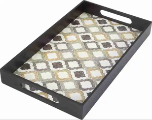 Plateau de service en bois personnalisé en provenance d'Inde avec impression émaillée pour la cuisine à domicile - Product Image 6