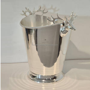 Cubo de hielo portátil de latón de alta calidad personalizado al por mayor con asa metálica, enfriador de botellas de vino, capacidad de 3L - Product Image 2