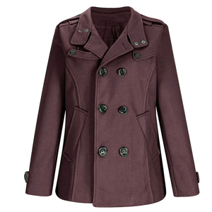 Latest Design Long <b>Pea</b> <b>Coat</b> Maroon Color Side Pockets Windproof Quick Dry Lightweight Streetwear Winter Poacoat - Product Image 1