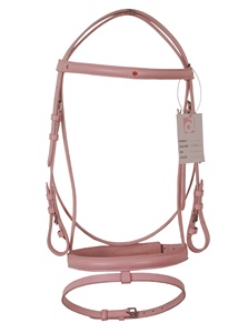 Bride de cheval en cuir avec double bandes de sourcils en cristal de qualité supérieure Brides de cheval en cuir d'équitation équestre - Product Image 5