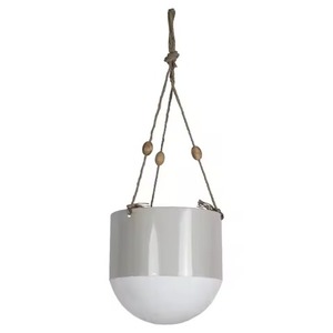Modern Hanging Planter Glazed <b>White</b> Minimalist Design for Indoor Outdoor Use Flower <b>Pot</b> with Rope Hanger Hanging Planter <b>Pot</b> - Product Image 1