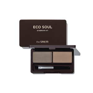 Le kit sourcils Saem Eco Soul 02 gris brun en poudre avec pinceau - Product Image 1