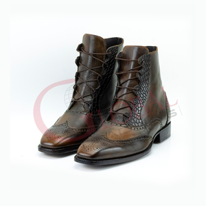 Botas de Vestir Formales para Hombre, Hechas a Mano, de Cuero, con Cordones, Diseño de Cocodrilo, Estilo Vintage y Elegante - Product Image 5