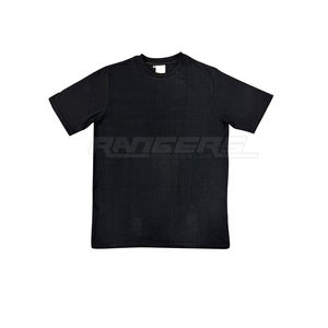 เสื้อยืดคอกลมสีดำสำหรับผู้ชาย สไตล์คลาสสิก คุณภาพสูง เสื้อยืดลำลองผ้าฝ้าย เสื้อเปล่าสำหรับสกรีนลาย ขายส่ง - Product Image 1