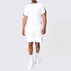 Men's <b>White</b> Short Sleeve O-Neck <b>T</b>-<b>Shirt</b> Shorts Set Loose Fit Sporty Breathable 100% Cotton Jersey Character Print Quick Dry - Product Image 6