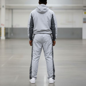 Vente Flash : Ensemble 2 Pièces Homme Streetwear à Capuche, Coupe-Vent Mi-Épais Résistant à l'Eau, Blocs de Couleurs et Panneaux Personnalisés - Product Image 5