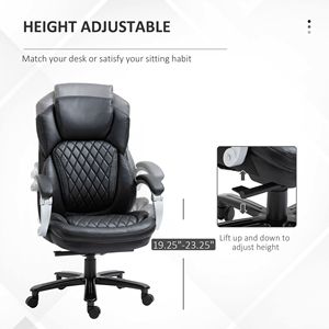 Sedia da Ufficio Direzionale Grande e Alta - Schienale Alto Regolabile con Imbottitura Spessa Nera - Base in Nylon Certificata BIFMA - Product Image 4