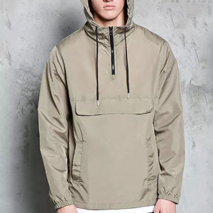 Custom Design Free Sample Blank Custom Zip <b>Windbreaker</b> Men's Hooded <b>Black</b> Side-zip Anorak With Pocket Jacket new - Product Image 4