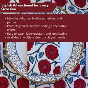 Customized Block Print Picnic <b>Table</b> Cloth Wholesale 100% Cotton Tablecloth for <b>Party</b> Morden Rectangular <b>Table</b> Cover - Product Image 3