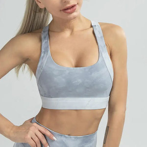 Women Tie Dye Seamless Scoop Neck Racerback Sports <b>Bra</b> High Support Yoga Fitness Wear Breathable Quick Dry Four Way <b>Stretch</b> - Product Image 6