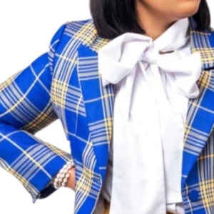 Blazer a cuadros para mujer, chaqueta de traje elegante a cuadros de manga larga, ropa informal de negocios para oficina, ropa de abrigo a la moda para mujer - Product Image 5