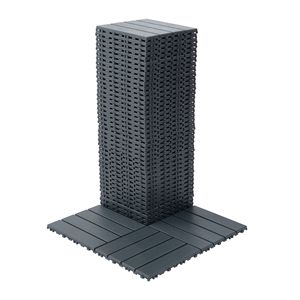 44 Pack Plastic <b>Interlocking</b> Deck <b>Tiles</b> 12\"x12\" Square Waterproof Outdoor Patio Decking <b>Tiles</b> for All Weather Use - Product Image 6