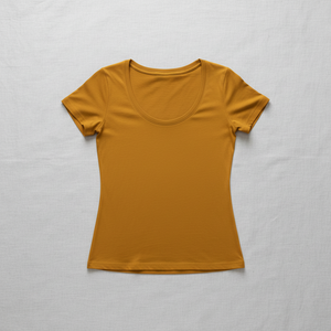 Camiseta Casual de Punto Oversize con Cuello Redondo y Manga Raglán en Amarillo Mostaza para Hombre, Color Sólido, Teñido Liso, 100% Algodón Transpirable - Product Image 5