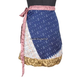 Mini Skirts Vintage Silk Magic Wrap 21" Wrap Mini Skirt Halter <b>Tube</b> Maxi Fabulous 2 Layer Wrap Around Hippie Silk Mini Skirt - Product Image 2