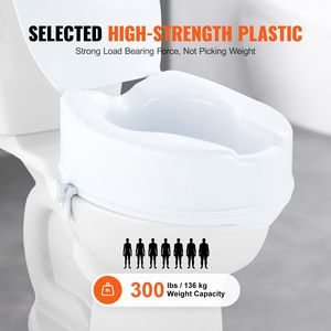 Rialzo Universale per Sedile WC da 6 Pollici, Capacità di Carico 300 Libbre, Sedile WC Rialzato con Asta a Vite Bloccabile, Attrezzatura di Sicurezza per Bagno - Product Image 4