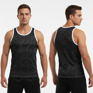 Débardeur de sport côtelé 100 % haute qualité, sans manches, pour la gym, le fitness et l'entraînement, léger, couleur personnalisable, idéal pour l'été - Product Image 3