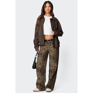 Veste en cuir PU pour femme, coupe ample, courte, imperméable et coupe-vent, avec fermeture éclair, pour moto, automne-hiver - Product Image 2