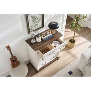 Cassettiera Rustica in Legno Stile Fattoria con 5 Cassetti, Organizzatore per Camera da Letto e Soggiorno - Product Image 3