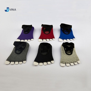 Custom LOGO Dual Side <b>Grip</b> <b>Socks</b> 5 Toe Non-Slip Yoga Anti-Slip Breathable Comfortable Indoor Gym Barre Pilates Free Design - Product Image 5