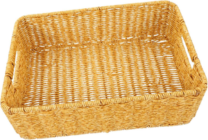 Cesta Organizadora de Mimbre Tejido PP/PE, Ligera, Fácil de Limpiar, Versátil para Baño y Cocina - Product Image 6