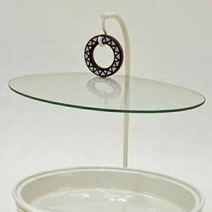 Modern Shafing <b>Dish</b> <b>With</b> Hanging <b>Glass</b> <b>Lid</b> Wooden Mop Wheels Food Display Stand for Middle East Wedding & Events Dessert Server - Product Image 5
