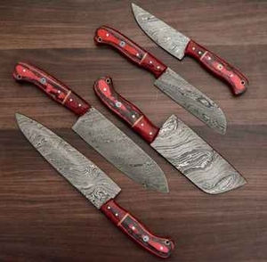 Ensemble de couteaux de chef professionnels en acier inoxydable avec manche en bois de rose, faits à la main, trois pièces, couteaux de cuisine écologiques, logo personnalisé - Product Image 2