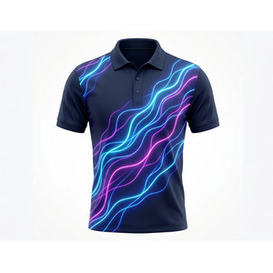 Camisas de Hombre Transpirables Antiarrugas de Manga Corta, Tejidas, con Logotipo Personalizado, Spandex/Poliéster, Estilo Golf de Alta Calidad - Product Image 1
