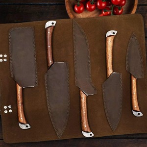 Ensemble de couteaux de chef professionnels en acier Damas, durables et tranchants, ensemble de couteaux de cuisine très vendus avec sac en cuir - Product Image 6