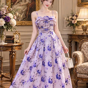 Robes plissées décontractées et élégantes pour femmes, taille naturelle, coupe ajustée, sans bretelles, en mousseline, lavables, prix d'usine, personnalisables - Product Image 3