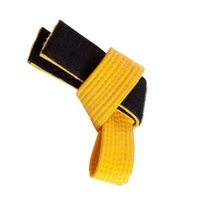 เข็มขัดศิลปะการต่อสู้สองชั้น สีดำเหลือง ทำจากผ้าฝ้าย สำหรับคาราเต้ เทควันโด สายรัดระดับชั้นสำหรับฝึกซ้อมระดับมืออาชีพ อุปกรณ์ฝึกซ้อม BJJ - Product Image 2