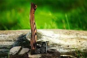 Handmade Carbon Steel Industrial Grade Tomahawks <b>Axe</b> Head 1 lb Head Custom Rose Wood <b>Handle</b> 3-Year Warranty Customizable Camping - Product Image 3