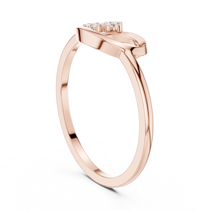 Bague de Fiançailles et de Promesse Minimaliste Ajustable pour Femme en Or Rose Luxe avec Diamant de Laboratoire en Grappe Florale Infinie - Product Image 1