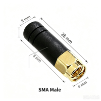 Antenne WiFi miniature omnidirectionnelle en caoutchouc 2,4 GHz 3,5 dBi avec connecteur SMA mâle 28 mm pour module sans fil Zigbee Bluetooth