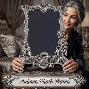 กรอบรูปโลหะสีเงินโบราณแบบรักษ์โลก น้ำหนักเบา รูปทรงสี่เหลี่ยม สำหรับตกแต่งบ้าน ของขวัญ ของที่ระลึก ดีไซน์หล่อขึ้นรูปอย่างทนทาน - Product Image 1