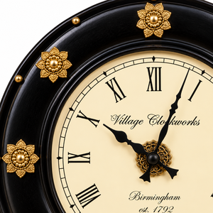 Handcrafted <b>Modern</b> Mechanical Wooden Wall <b>Clock</b> with Brass Ring 18 Inch Polished Needle Display Living Room Wedding Decor - Product Image 2