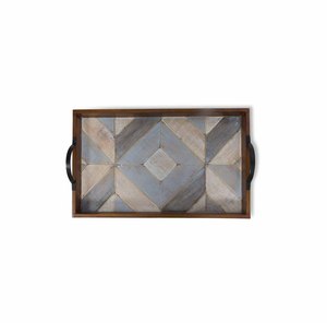 Plateau de service en bois rectangulaire, motif ananas, peint à la main, style campagnard, vaisselle et assiettes - Product Image 2