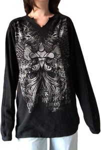 <b>Men's</b> Gothic Hooded Zipper Sweatshirt Oversized Black Glitter Cross Print Regular Sleeve Knitted Autumn Wear - Product Image 2