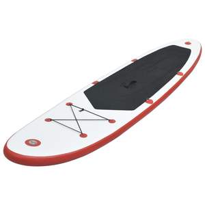 Ensemble de planche à pagaie gonflable rouge et blanc, accessoire de planche de surf SUP - Product Image 2