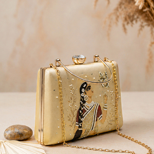 Bolso de Mano Artístico con Diseño de Dama y Mariposa, Elegante Bolso de Noche para Mujer, para Uso Festivo - Product Image 4