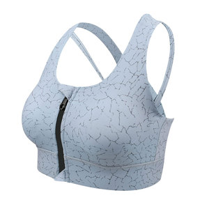 Customized Sublimation Printing Sports Yoga <b>Bra</b> For Women Breathable Adults Girls Classic Style Zipper <b>Closure</b> <b>Bras</b> - Product Image 1