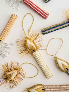 Assorted Tinsel Flame Beaded Candle Ornaments Bulk Pack Wholesale Xmas Tree Hanging Decoration Gift - Product Image 6