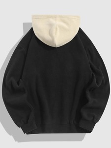Sudadera de Felpa Sólida 100% Algodón, Manga Larga, con Letras y Gráficos de Montaña Bordados, Casual, con Cordón Ajustable, Cómoda, Cálida y Duradera - Product Image 6