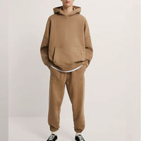 Sweat à capuche en molleton de coton brodé personnalisé pour homme, style streetwear, beige clair, pull décontracté surdimensionné doublé, fabricant OEM